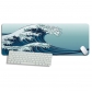 Eco-friendly Sea Waves Japanese Style Mouse Pad 4mm Thickness for Gaming Keyboard Anti-slip Rubber Base Desk Mat